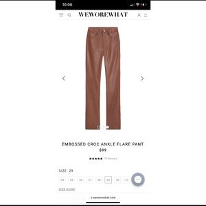 Weworewhat croc embossed brown leather pant